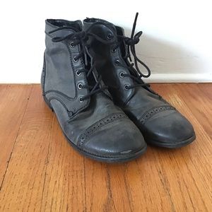 G.H. Bass & Co. Dark Gray Pamela Cap Toe Ankle Booties